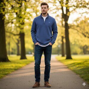 Vineyard Vines Lindenhurst 1/4 Zip Pullover Sweater Jacket XXL Navy Blue